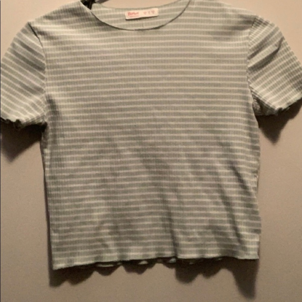 Romwe mint green crop top.